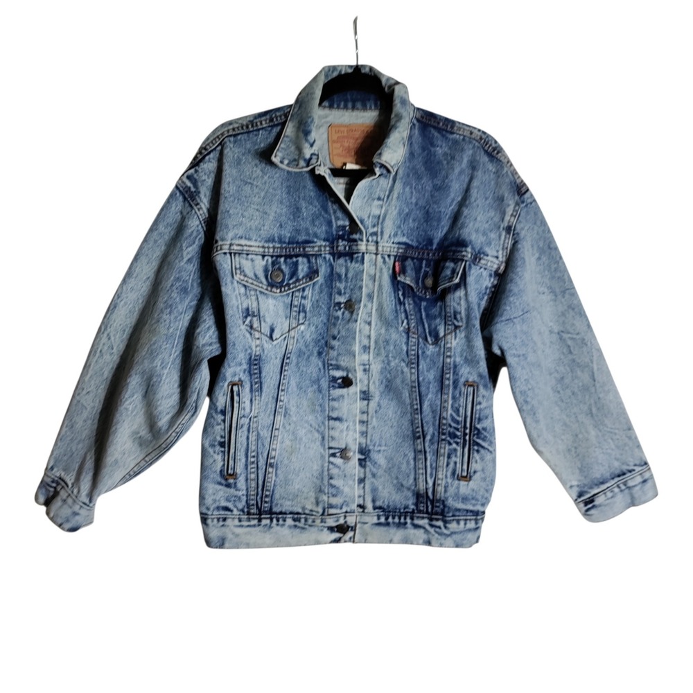 Vintage Levis 77930 0209 Acid Wash Denim Trucker Jacket Made in USA Mens Small - Picture 1 of 10